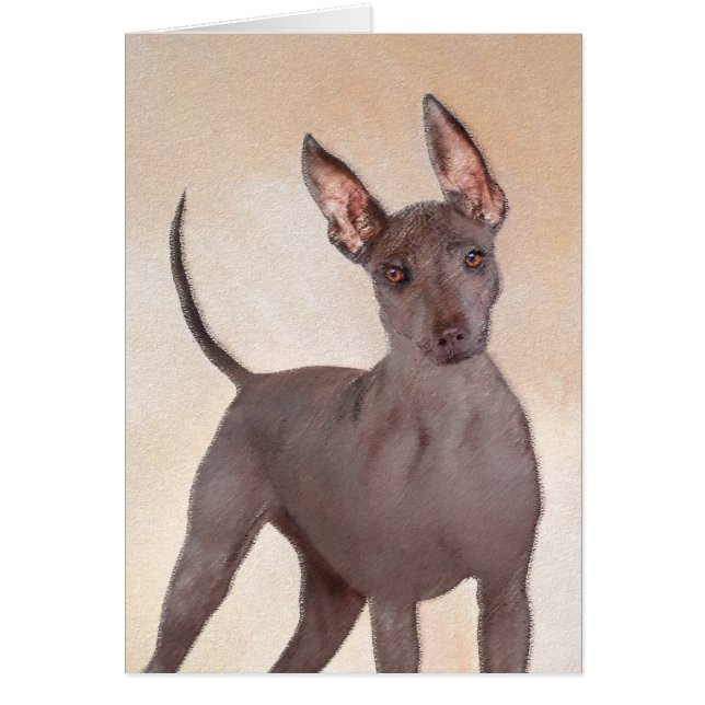 Xoloitzcuintli Painting - Cute Original Hund Art Hälsningskort (Framsidan)
