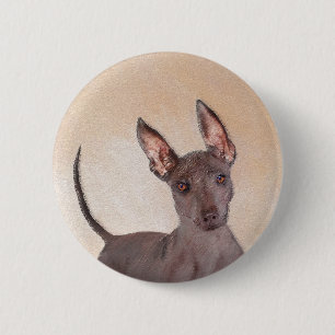 Xoloitzcuintli Painting - Cute Original Hund Art Knapp