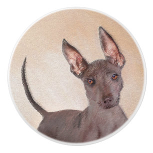 Xoloitzcuintli Painting - Cute Original Hund Art Knopp