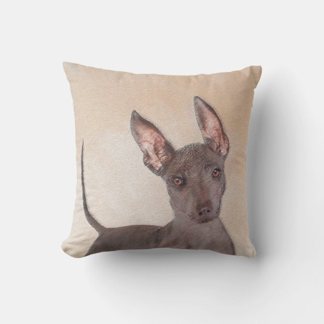 Xoloitzcuintli Painting - Cute Original Hund Art Kudde (Framsida)