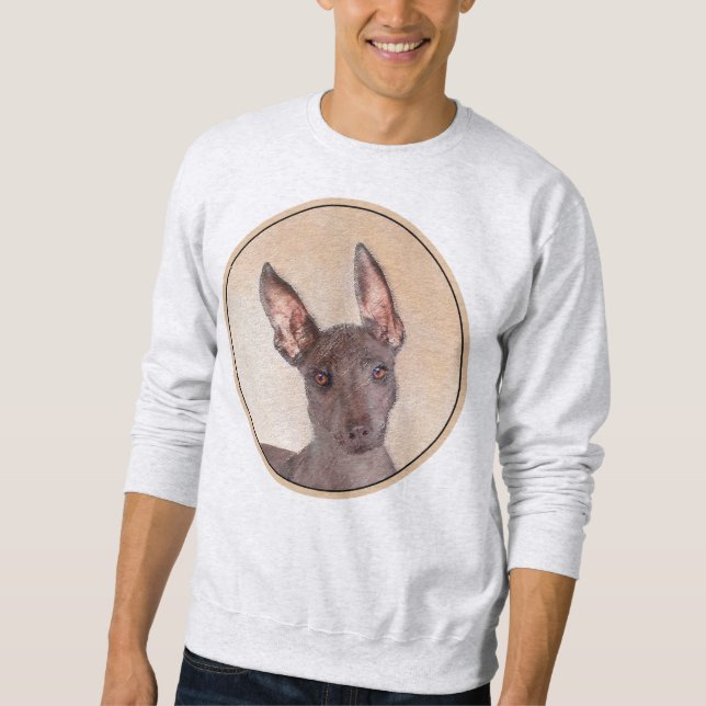 Xoloitzcuintli Painting - Cute Original Hund Art Lång Ärmad Tröja (Framsida)