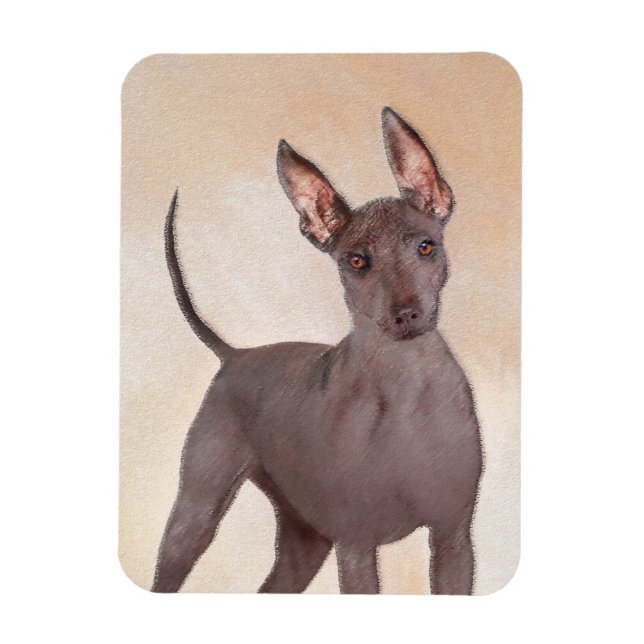 Xoloitzcuintli Painting - Cute Original Hund Art Magnet (Vertikal)