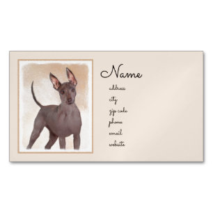 Xoloitzcuintli Painting - Cute Original Hund Art Magnetiska Visitkort