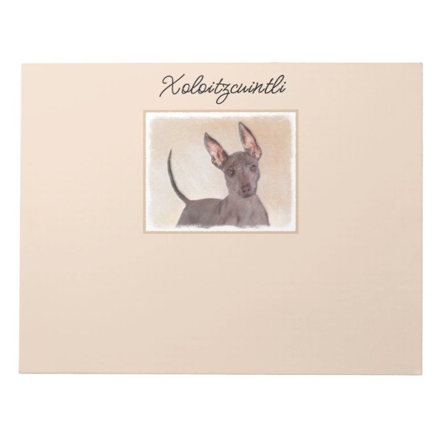 Xoloitzcuintli Painting - Cute Original Hund Art N Anteckningsblock (Framsida)
