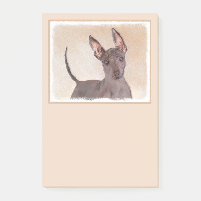 Xoloitzcuintli Painting - Cute Original Hund Art Post-it Block (Framsida)