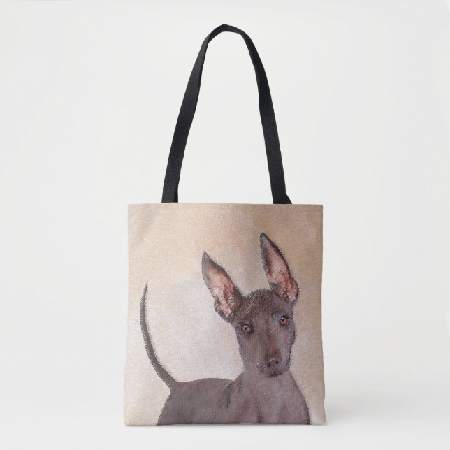Xoloitzcuintli Painting - Cute Original Hund Art Tygkasse (Framsida)
