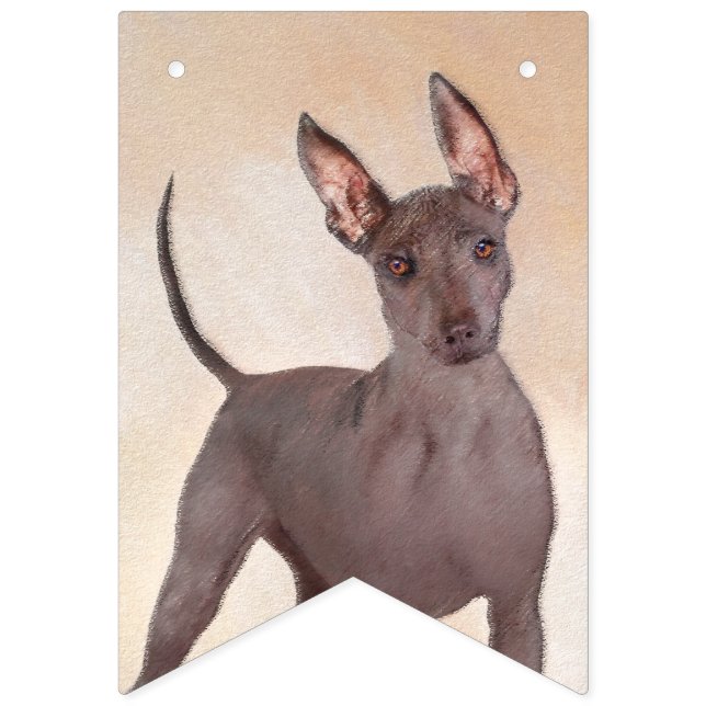 Xoloitzcuintli Painting - Cute Original Hund Art Vimplar (Första flaggan)