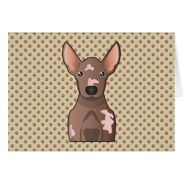Xoloitzcuintli tecknad hälsningskort (Framsidan Horizontal)