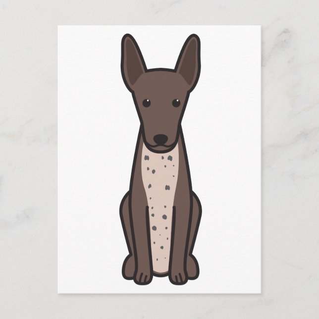Xoloitzcuintli-Tecknaden Hund Vykort (Framsida)