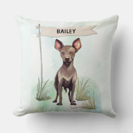 Xoloitzcuintli Watercolor Personalized Dog Kudde