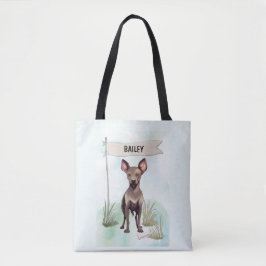 Xoloitzcuintli Watercolor Personalized Dog Tygkasse