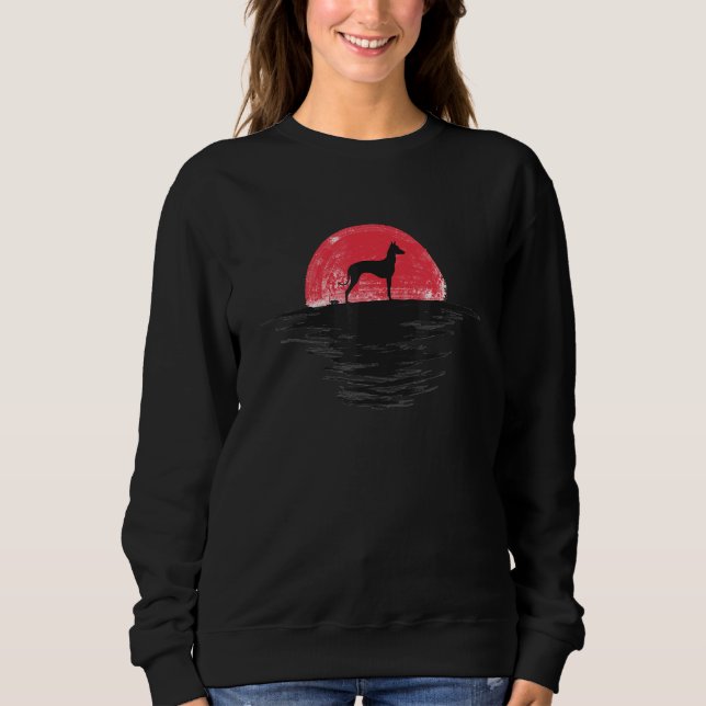 Xoloitzcuintli Xolo Japanese Sunset Retro Dog Red T Shirt (Framsida)