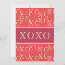 XOX | Alla hjärtans dagskort Shock rosa Red Guld