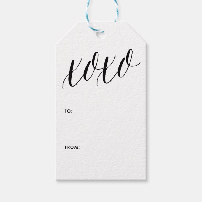 XOX | Black Modern Calligraphy Gift-Märkre Presentetikett (Framsidan)