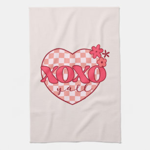 XOX   Cute & Loving Rosa Heart Kökshandduk