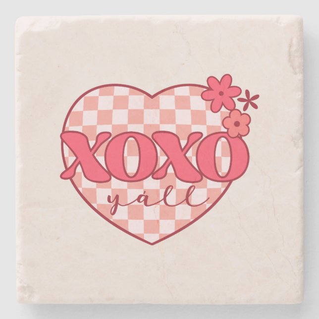 XOX | Cute & Loving Rosa Heart Stenunderlägg (Framsidan)