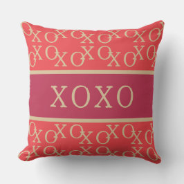 XOX | Shock rosa Red Guld Typography Kudde