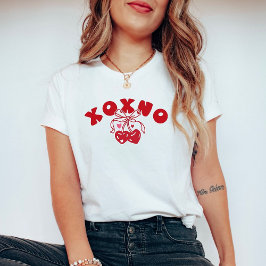 XOXNO Funny Anti Valentine Red Pink Heart Cherry T Shirt