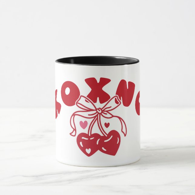 XOXNO Rolig Anti-Valentinskärlek Körsbär Mugg (Center)