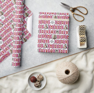 XOXO 3 Photo Anpassningsbar Valentine Day Wrapping Presentpapper