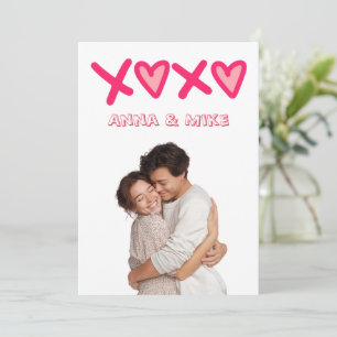 XOXO Alla hjärtans dag Anpassad fotokort Julkort