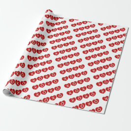 XOXO Alla hjärtans dag Cute Red Hearts Presentpapper