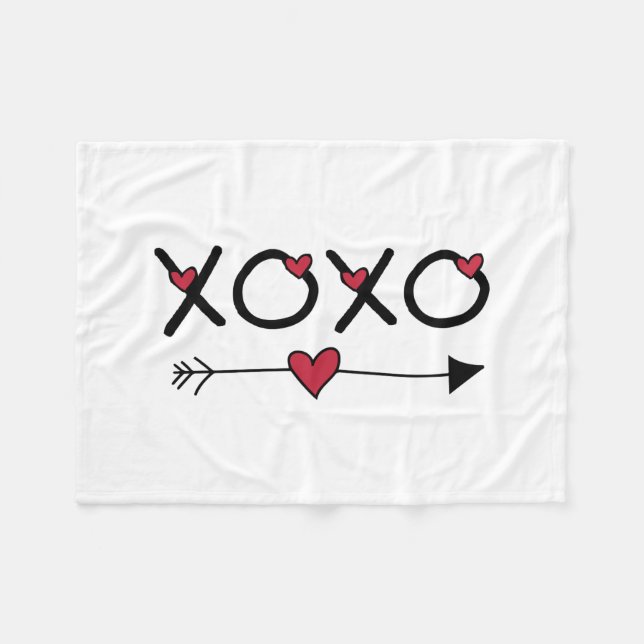 XOXO Alla hjärtans dag Fleecefilt (Framsidan (Horisontell))