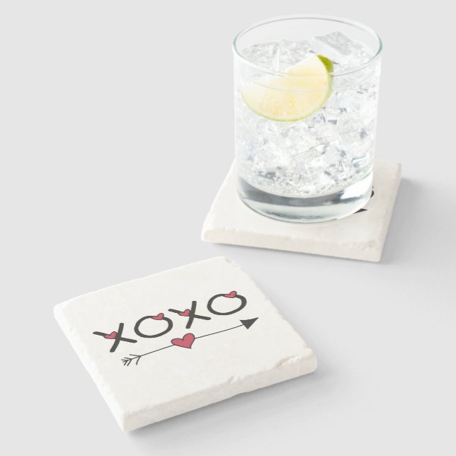 XOXO Alla hjärtans dag Stenunderlägg (Sidan)