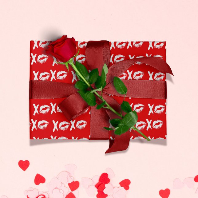 XOXO Alla hjärtans dags-gåva Presentpapper (XOXO Valentines Gift Wrapping Paper)