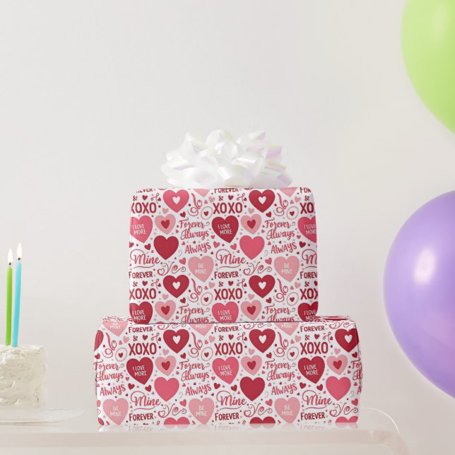 XOXO & Always Be Mine Alla Hjärtans Dag-papper Presentpapper (Festgåvor)