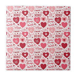 XOXO & Always Be Mine Pink Red Kakelplatta
