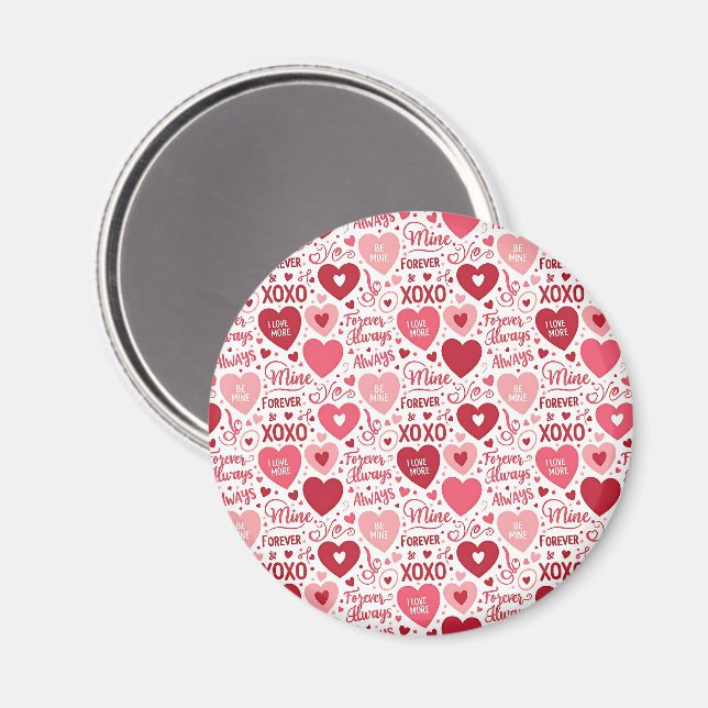 XOXO & Always Be Mine Pink Red Magnet (Front/Back)