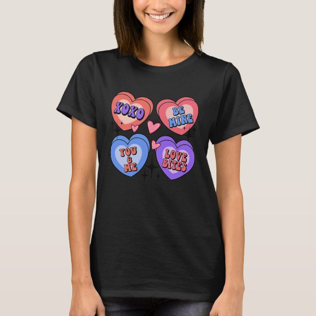 XOXO be my Valentine Retro Teacher Valentines Da T Shirt (Framsida)