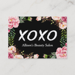 XOXO Beauty SPA Salon Elegant Blommigt Wrapping Visitkort