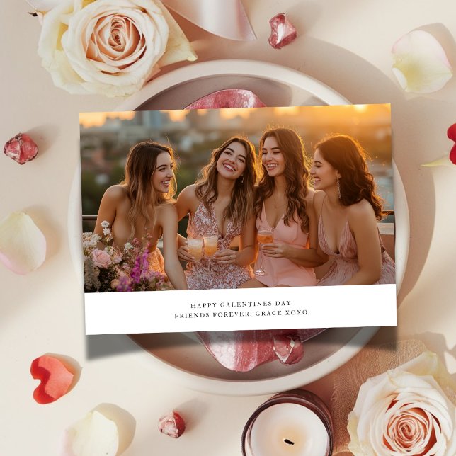 Xoxo Bestie Friends For Galentines Day Photo Julkort (Skapare uppladdad)