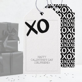 XOXO Black and White Best Friends Galentine's Day Presentetikett