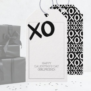 XOXO Black and White Best Friends Galentine's Day Presentetikett