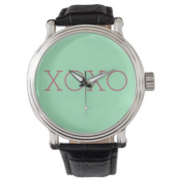 XOXO Black Leather Strap Watch Armbandsur