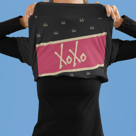 XOXO Black Shock rosa Cute Typography Guld T Shirt