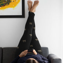 XOXO Black Shock rosa-typografi Guld Cute Leggings