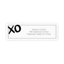 XOXO Black White Galentine Day Returadress Returadress Etikett