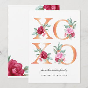XOXO Blommigt Valentines day Julkort