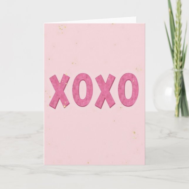 Xoxo Blush Pink Card Kort (Framsida)