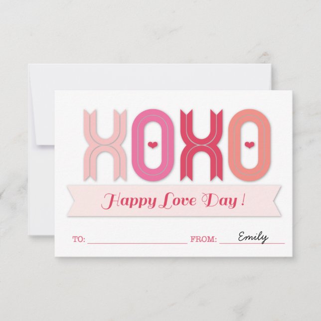 XOXO Classroom School Kids Alla hjärtans dagskort Inbjudningar (Framsida)