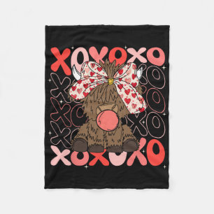 Xoxo Cow Alla hjärtans dag Bubblegum Western Alla Fleecefilt
