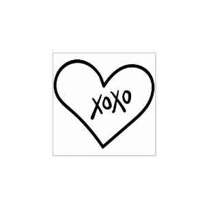 XOXO CUTE HEART modern roligt snyggt hand plockade Stämpel