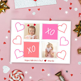 XOXO Cute Kids Photo Rosa Glad Alla hjärtans dag Julkort