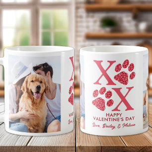 XOXO Cute Pet Hund 2 Photo Valentines day Kaffemugg