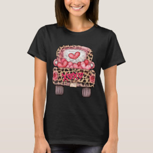 XOXO Cute Rosa Heart Leopard Lastbil Lycklig Valen T Shirt