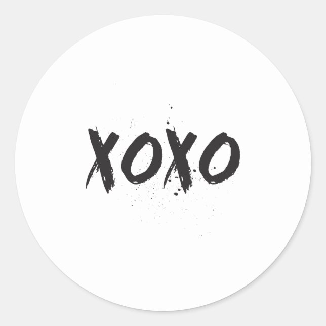 XOXO-dekal Runt Klistermärke (Framsida)